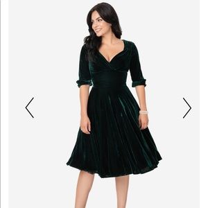 NWT Unique Vintage Velvet Delores Swing Dress